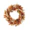 Glitzhome® 24" Fall Sorghum Wreath Includes a Black Metal Wreath Hanger